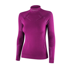Brubeck damska, wełniana termoaktywna koszulka Extreme Merino LS1665W / kolor fuksja