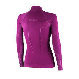 Brubeck damska, wełniana termoaktywna koszulka Extreme Merino LS1665W / kolor fuksja