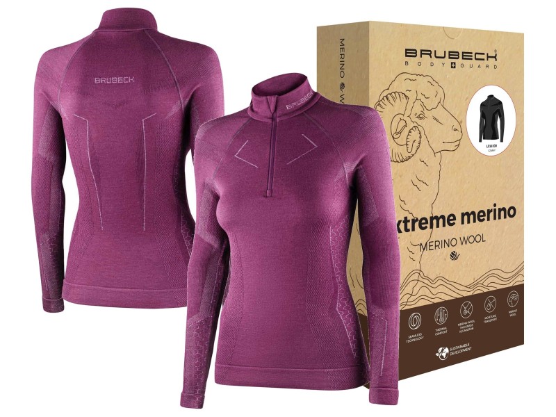 Brubeck Extreme Merino Wool damska termiczna koszulka termoaktywna